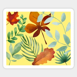 Wild Tropical Hawaiian Leaves And Flowers Pattern Magnet